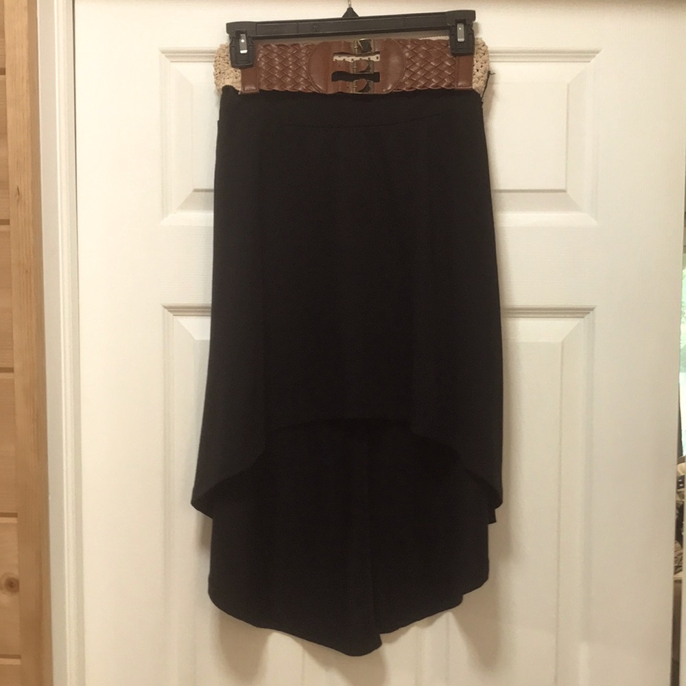 High low skirt with belt